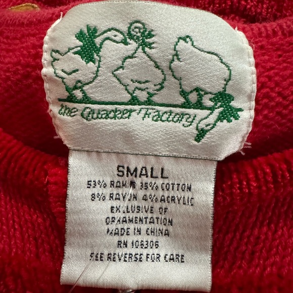 Quacker Factory VTG ZipUp Reindeer Cardigan Sweater Ugly Christmas Grannycore SM - Picture 3 of 14